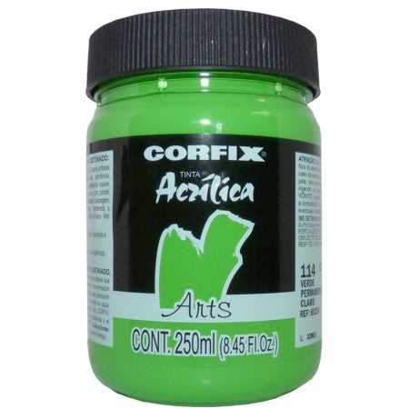 Tinta Acrílica Fosca Corfix Arts 250ml 114 Verde Perm. Claro G1