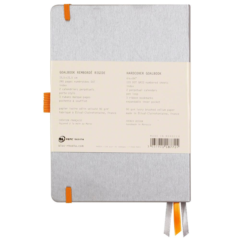 Caderno Goalbook Rhodia A5 Capa Dura Silver