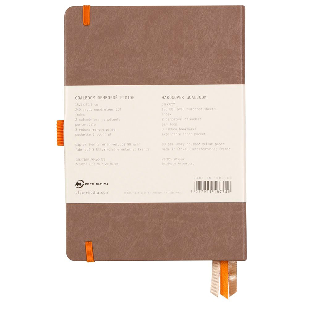 Caderno Goalbook Rhodia A5 Capa Dura Taupe