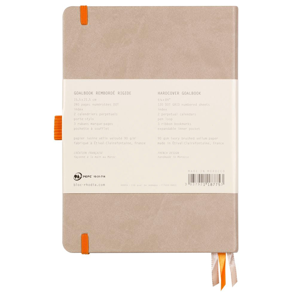 Caderno Goalbook Rhodia A5 Capa Dura Beige