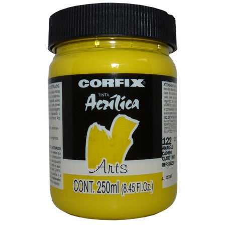 Tinta Acrílica Fosca Corfix Arts 250ml 122 Amarelo Cádmio Claro 