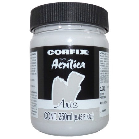 Tinta Acrílica Fosca Corfix Arts 250ml 131 Gris Neutro G1