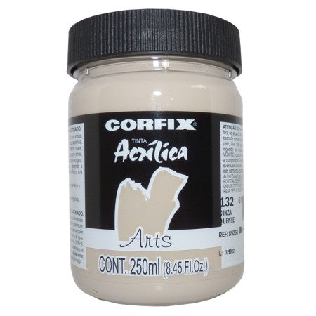 Tinta Acrílica Fosca Corfix Arts 250ml 132 Cinza Quente G1