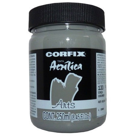 Tinta Acrílica Fosca Corfix Arts 250ml 133 Cinza Chumbo G1