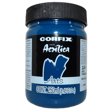 Tinta Acrílica Fosca Corfix Arts 250ml 134 Azul Turquesa G1