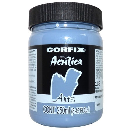 Tinta Acrílica Fosca Corfix Arts 250ml 136 Azul Acinzentado G1