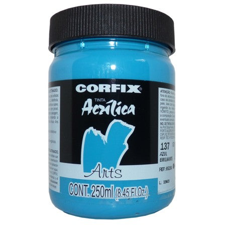 Tinta Acrílica Fosca Corfix Arts 250ml 137 Azul Brilhante G1