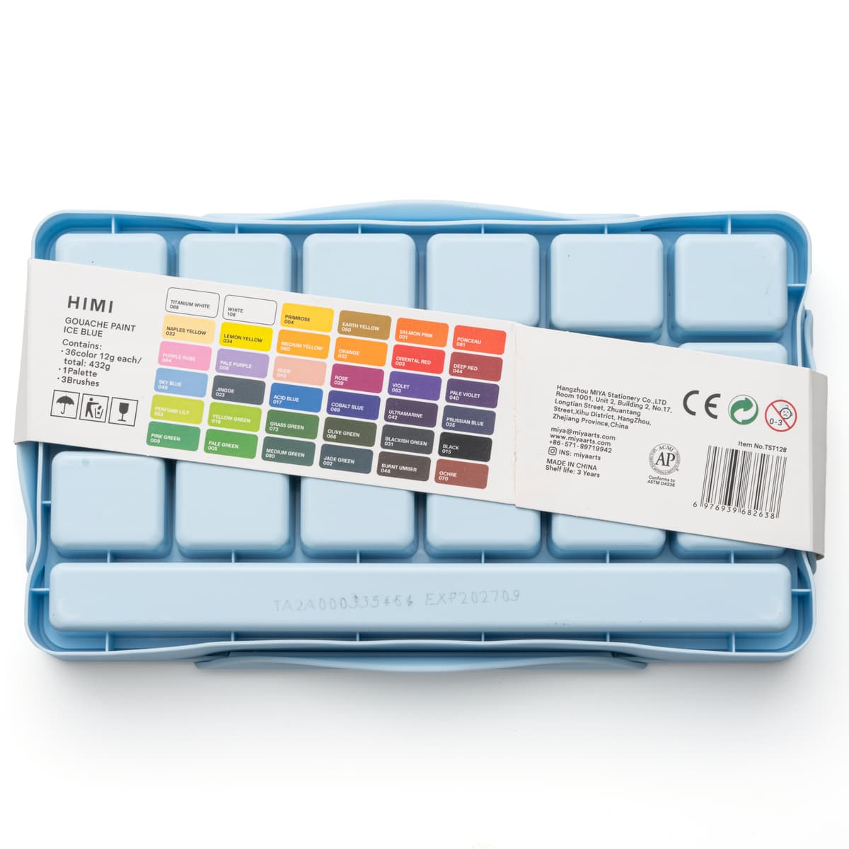 Tinta Guache Profissional Himi 36 Cores + 3 Pincéis