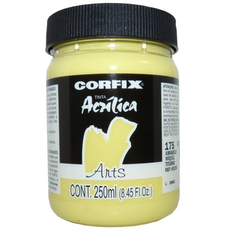 Tinta Acrílica Fosca Corfix Arts 250ml 175 Amarelo N. Titânio G2