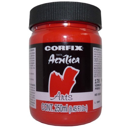 Tinta Acrílica Fosca Corfix Arts 250ml 178 Vermelho Pyrrole G1