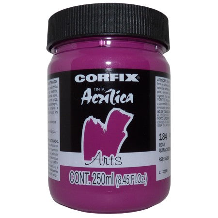 Tinta Acrílica Fosca Corfix Arts 250ml 184 Rosa Quinacridona G1