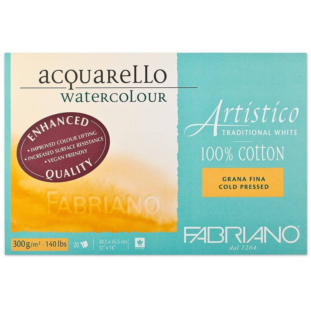 Bloco de Papel Para Aquarela Acquarello Fabriano Vegan GF 300g/m² 31x41cm