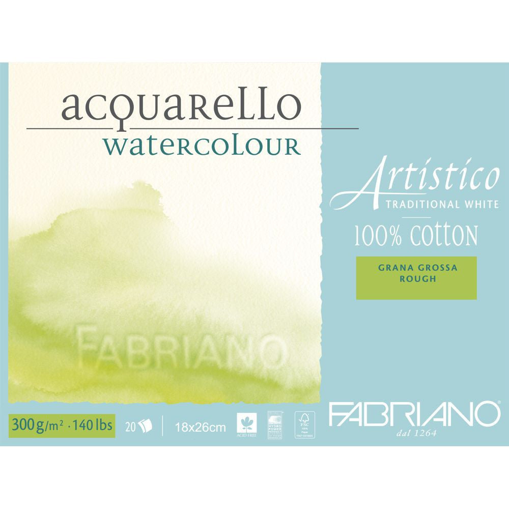 Bloco de Papel Para Aquarela Acquarello Fabriano GG 300g/m² 18x26cm 