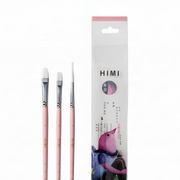 Kit De Pincéis Rosa Himi Para Guache 3 Unidades