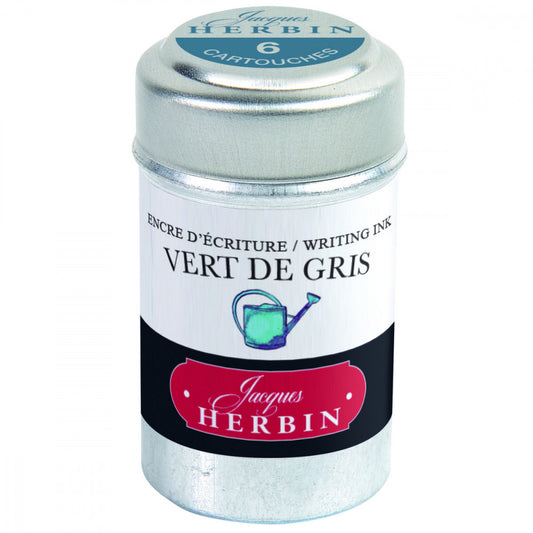 Cartucho Para Caneta Tinteiro Herbin Vert de Gris 6 Unidades