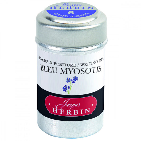 Cartucho Para Caneta Tinteiro Herbin Bleu Myosotis 6 Unidades