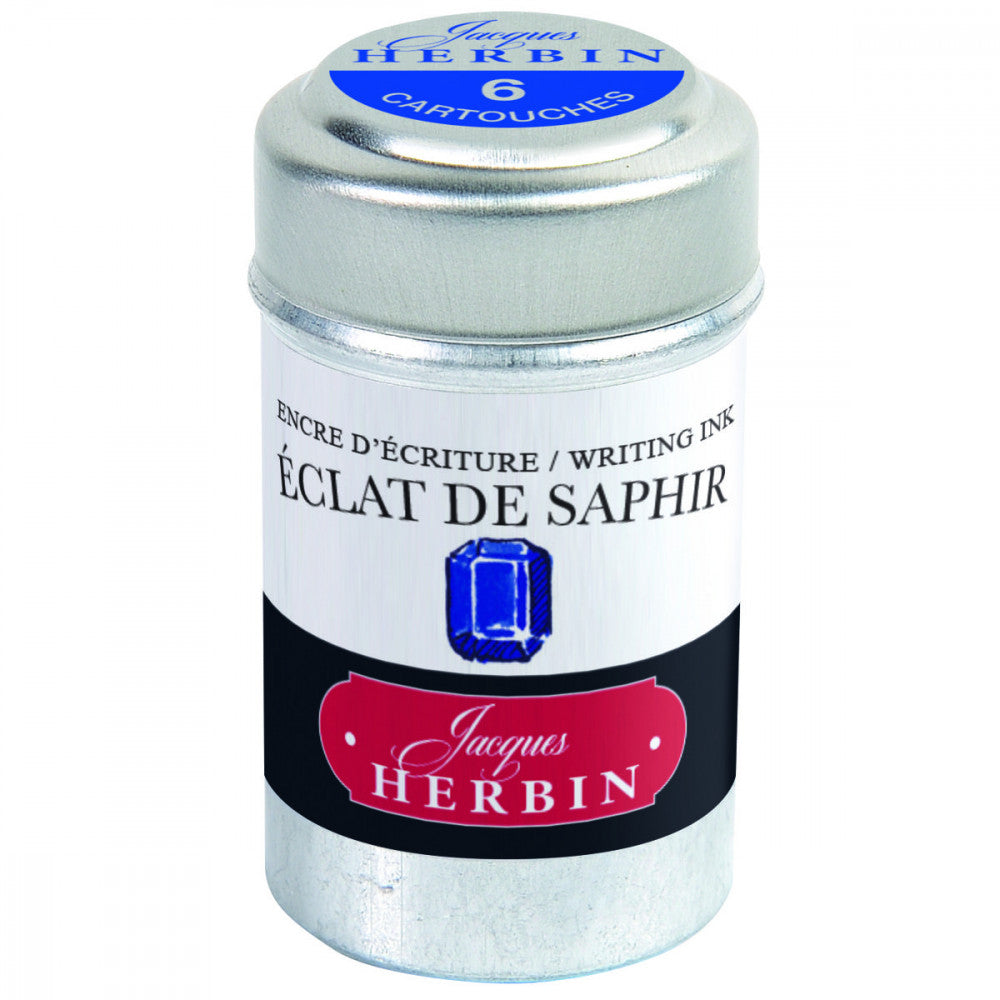 Cartucho Para Caneta Tinteiro Herbin Eclat de Saphir 6 Unidades