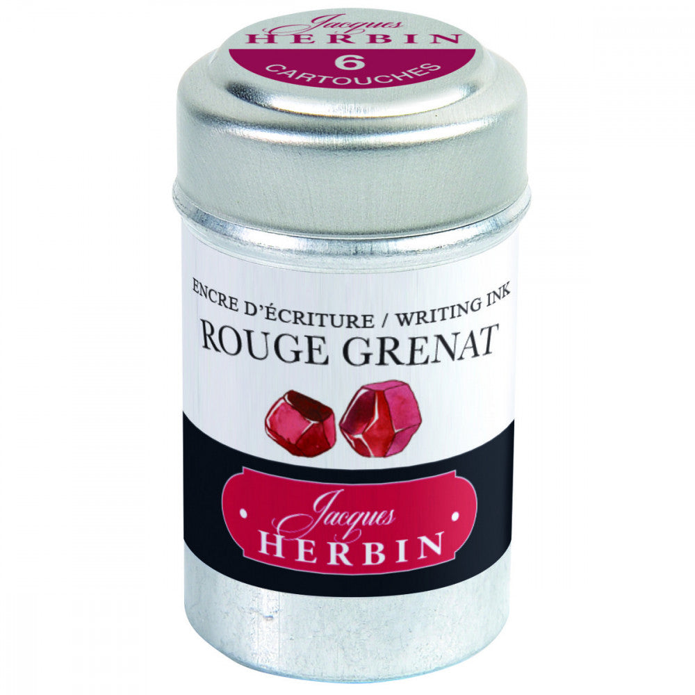 Cartucho Para Caneta Tinteiro Herbin Rouge Grenat 6 Unidades