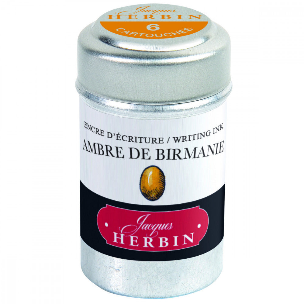 Cartucho Para Caneta Tinteiro Herbin Ambre de Birmanie 6 Unidades