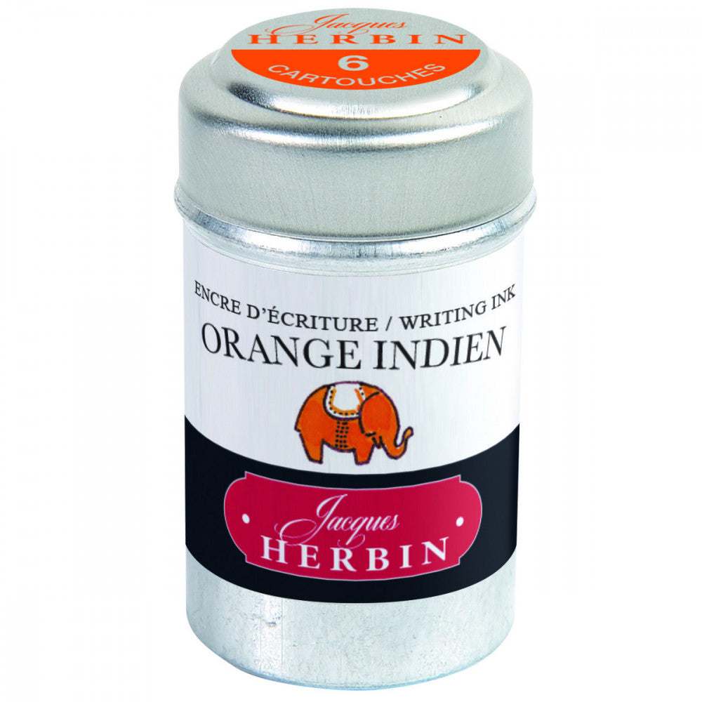 Cartucho Para Caneta Tinteiro Herbin Orange Indien 6 Unidades