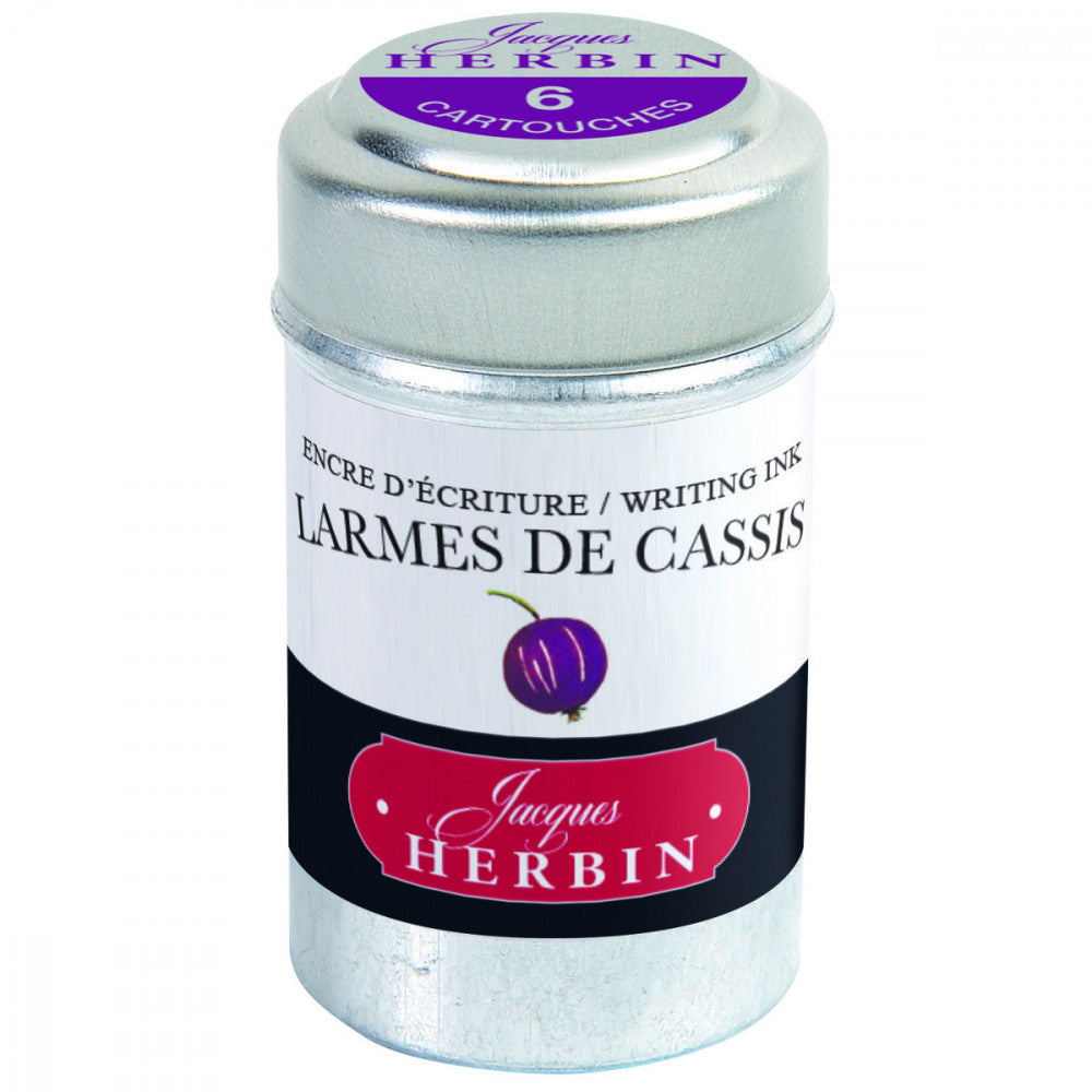 Cartucho Para Caneta Tinteiro Herbin Larmes de Cassis 6 Unidades