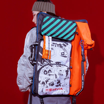 Mochila Para Materiais Artísticos Preta e Laranja Himi