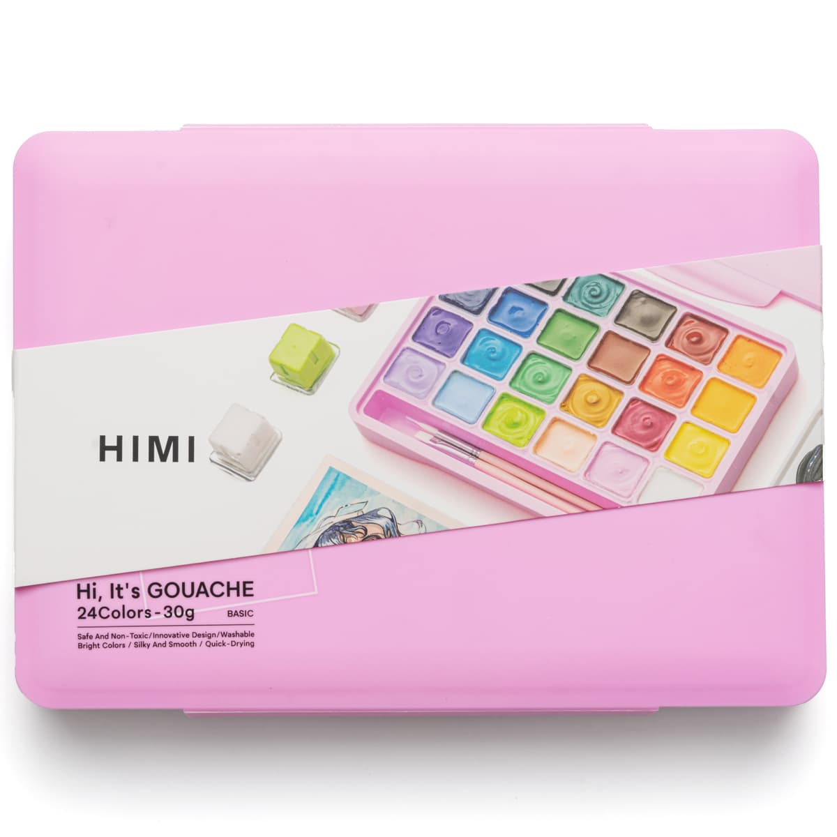 Tinta Guache Profissional Himi 24 Cores + 3 Pincéis