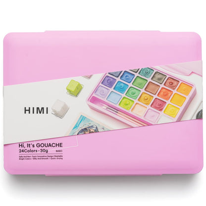 Tinta Guache Profissional Himi 24 Cores + 3 Pincéis