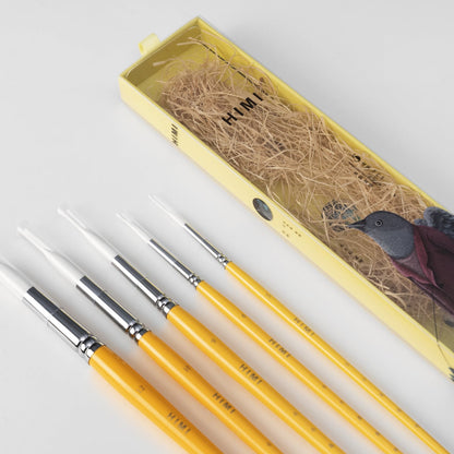 Kit De Pincéis Amarelo Himi Para Guache 5 Unidades