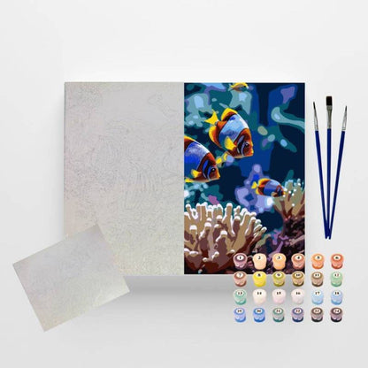 Conjunto Pintura Numerada Arte Terapia 40X50cm Vida Marinha