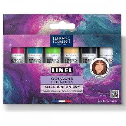 Estojo Tinta Guache LINEL Fantasy Lefranc & Bourgeois 06 Cores 14ml