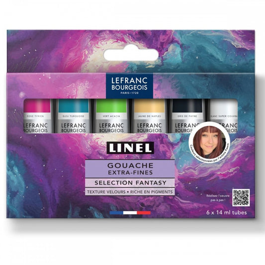 Estojo Tinta Guache LINEL Fantasy Lefranc & Bourgeois 06 Cores 14ml