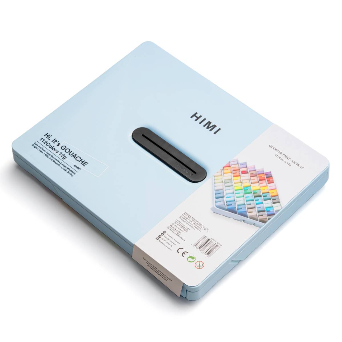 Estojo Azul C/ Tinta Guache Profissional Himi 112 Cores