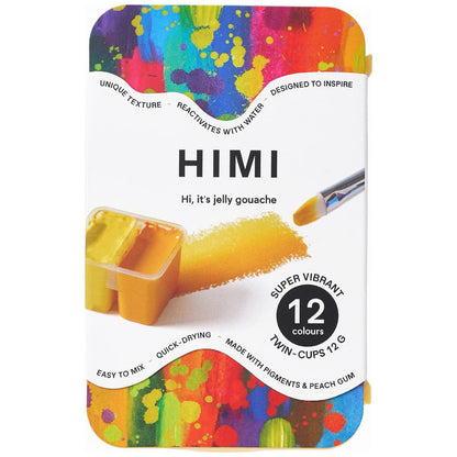 Tinta Guache Profissional Himi 12 Cores Vibrantes