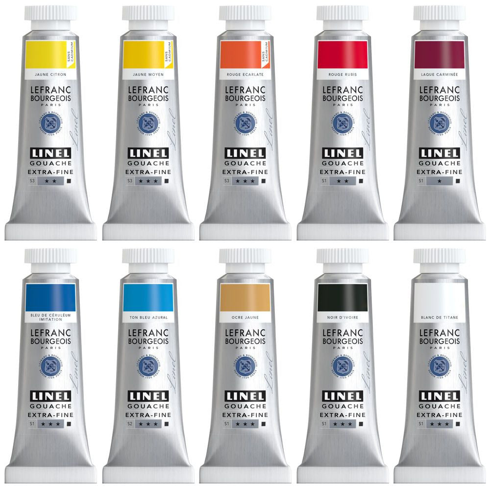 Tinta Guache Lefranc & Bourgeois Linel 14ml 10 Cores