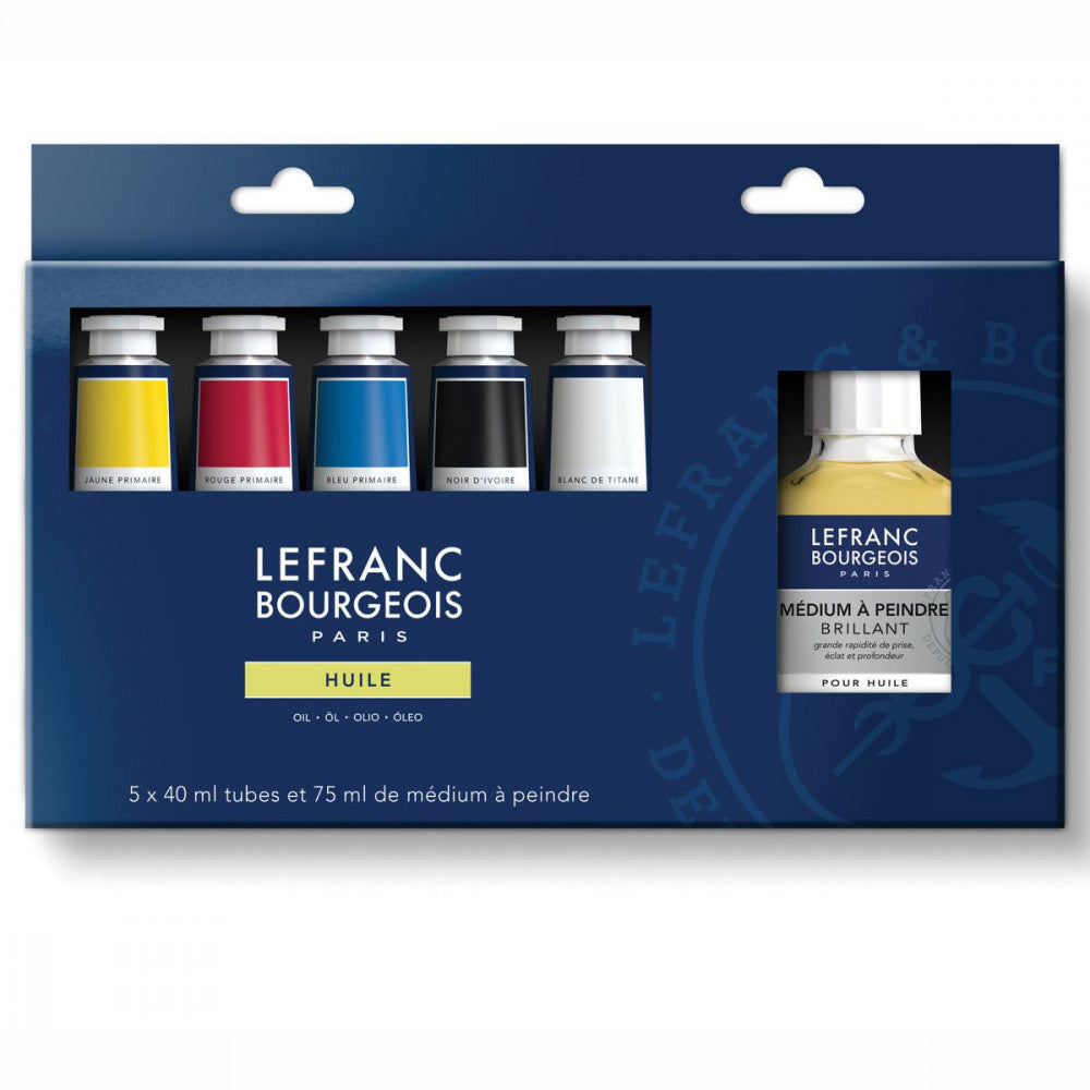 Estojo Tinta Óleo Lefranc & Bourgeois 40ml 5 Cores + Medium