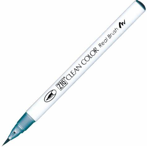 Caneta Pincel Kuretake Zig Clean Color Real Brush Smoky Teal 305