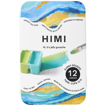 Tinta Guache Profissional Himi 12 Cores Oceano