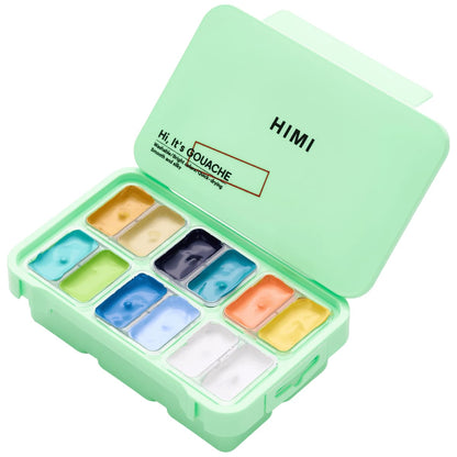 Tinta Guache Profissional Himi 12 Cores Oceano