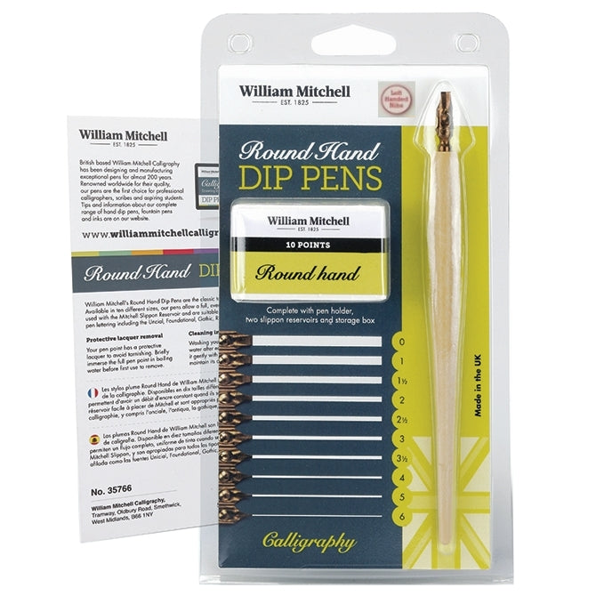 Kit Caligrafia Profissional Penas Round Hand Canhoto W. Mitchell