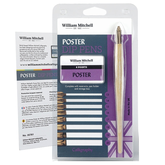 Kit Caligrafia Profissional Penas Poster William Mitchell