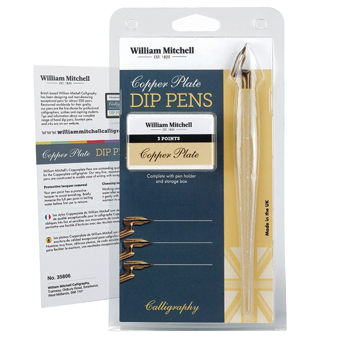 Kit Caligrafia Profissional Penas Scroll William Mitchell - Fruto De Arte