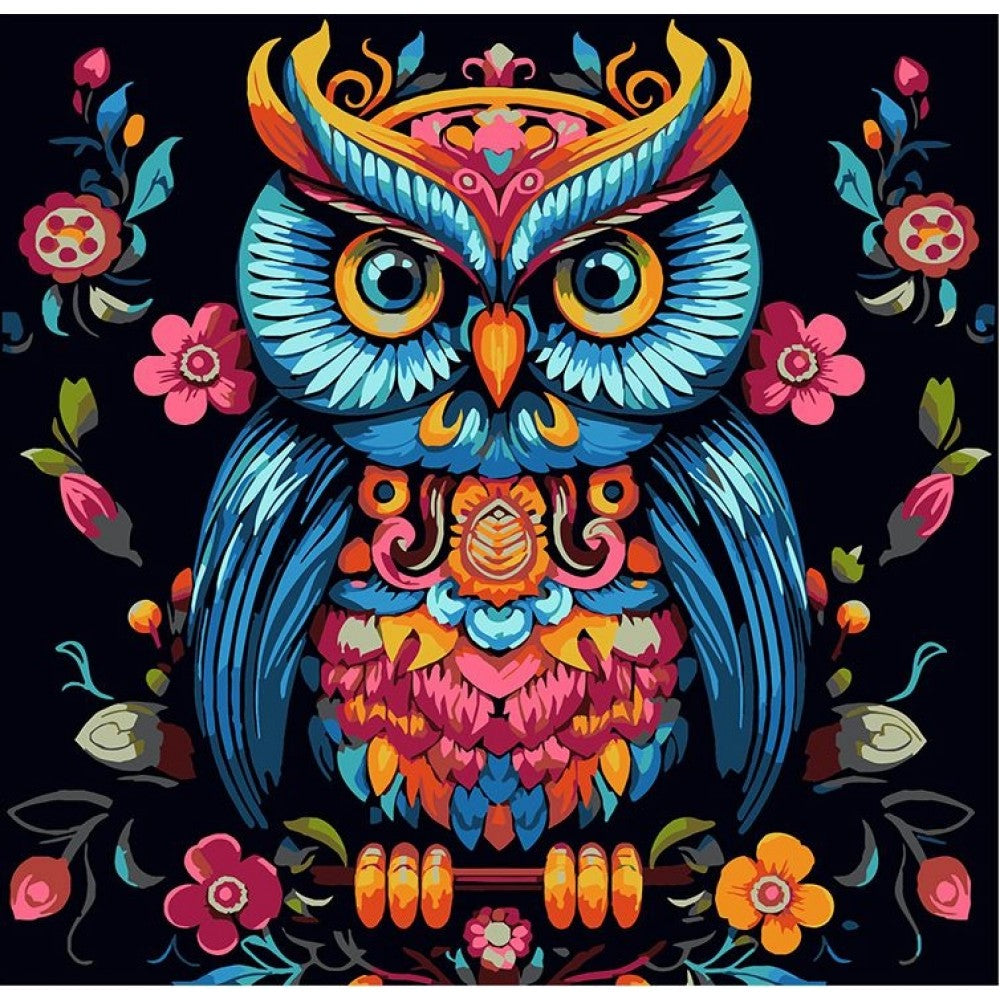 Conjunto Pintura Numerada Arte Terapia 30X30cm Coruja