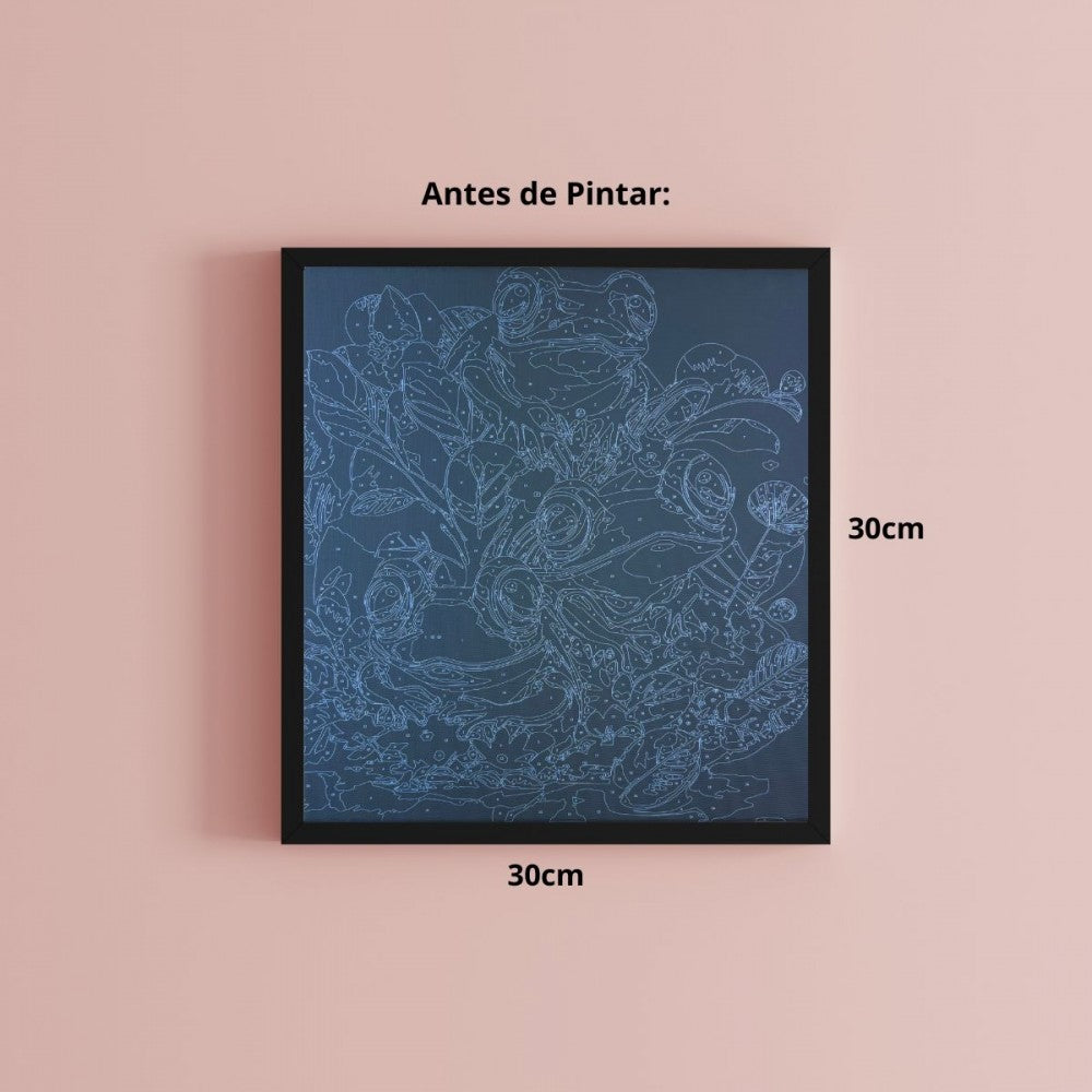Conjunto Pintura Numerada Arte Terapia 30X30cm Frogs