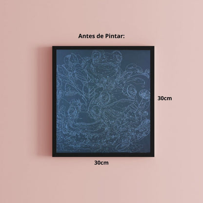 Conjunto Pintura Numerada Arte Terapia 30X30cm Frogs