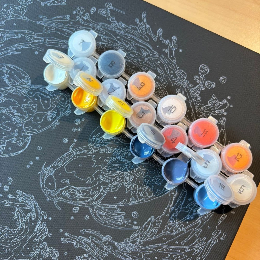 Conjunto Pintura Numerada Arte Terapia 30X30cm Leão