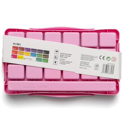 Tinta Guache Profissional Himi 18 Cores + 3 Pincéis