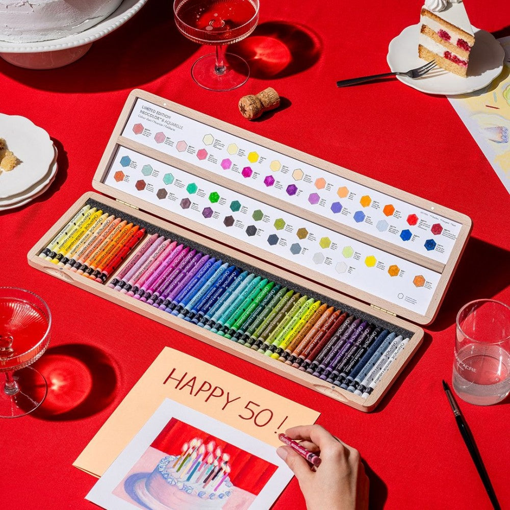 Estojo Giz Aquarelável Neocolor II Caran d’Ache 50 Cores Edição Limitada 50 Anos