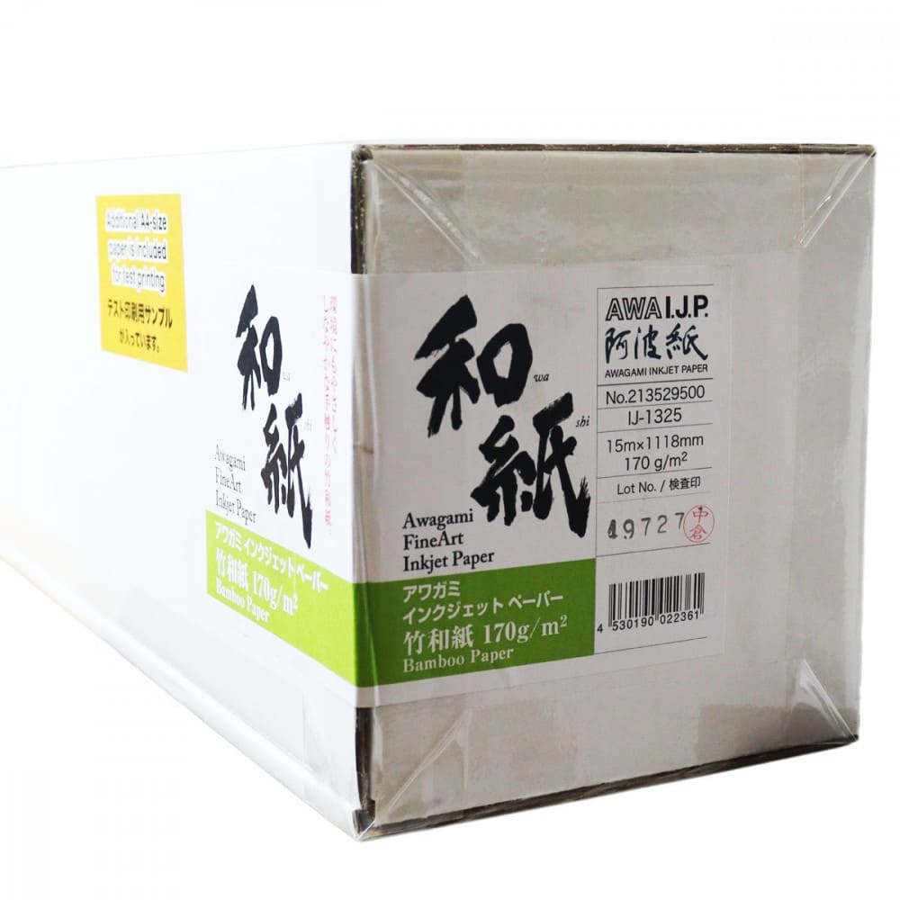 Rolo de Papel Japonês Bamboo Awagami 170g/m² 1118mmx15m