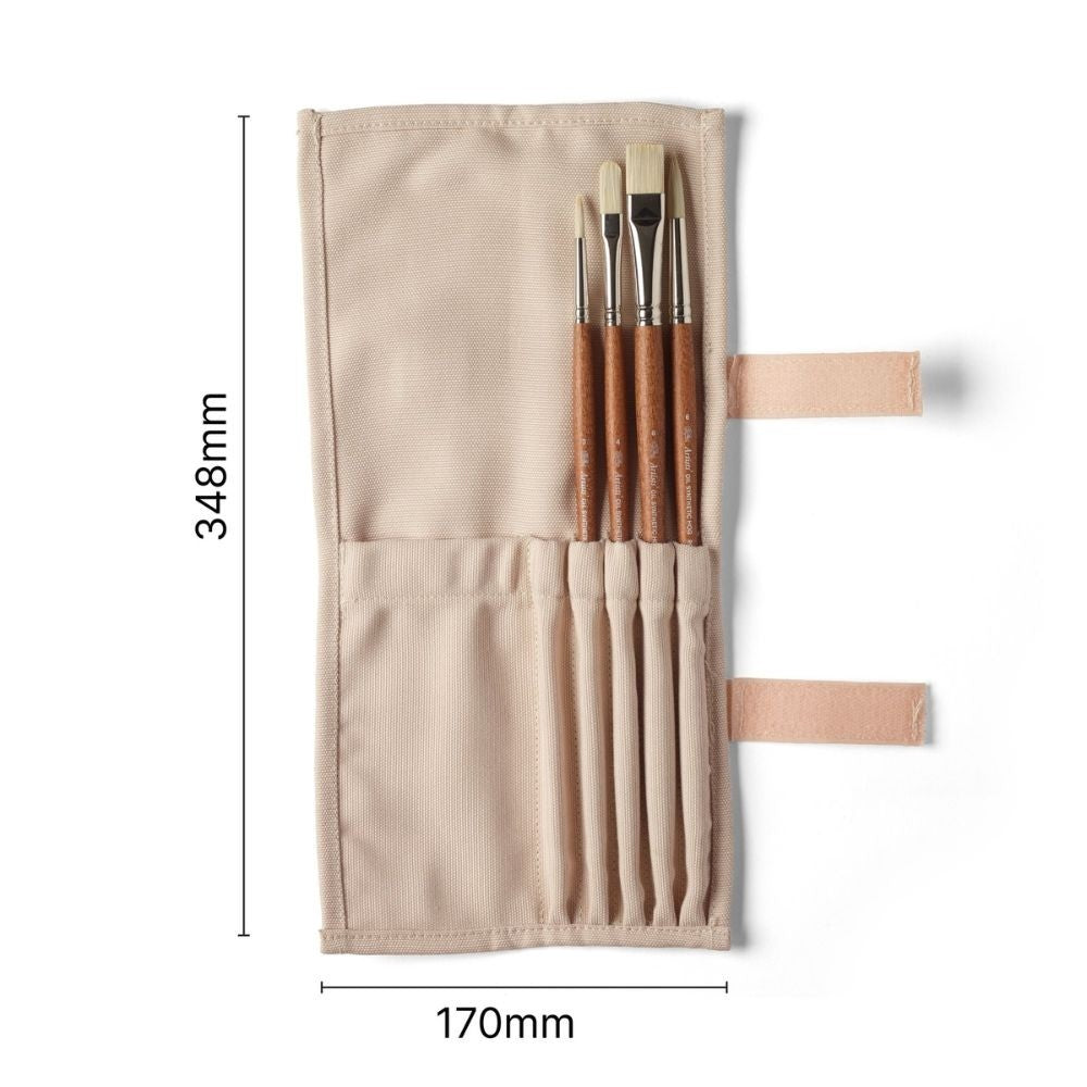 Kit Pincéis Para Óleo Winsor & Newton Profissional Sintéticos C/4 E Porta Pincel